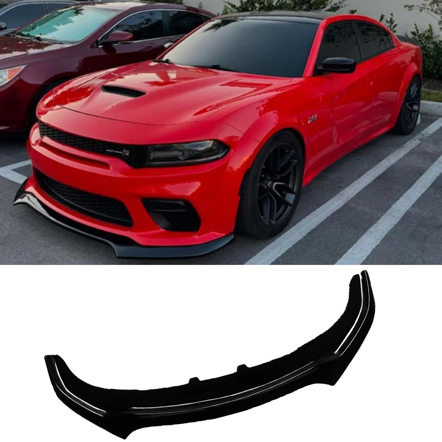 NINTE Front Lip Fits 2020-2023 Dodge Charger Widebody Front Bumper Lip Splitter Latest Version