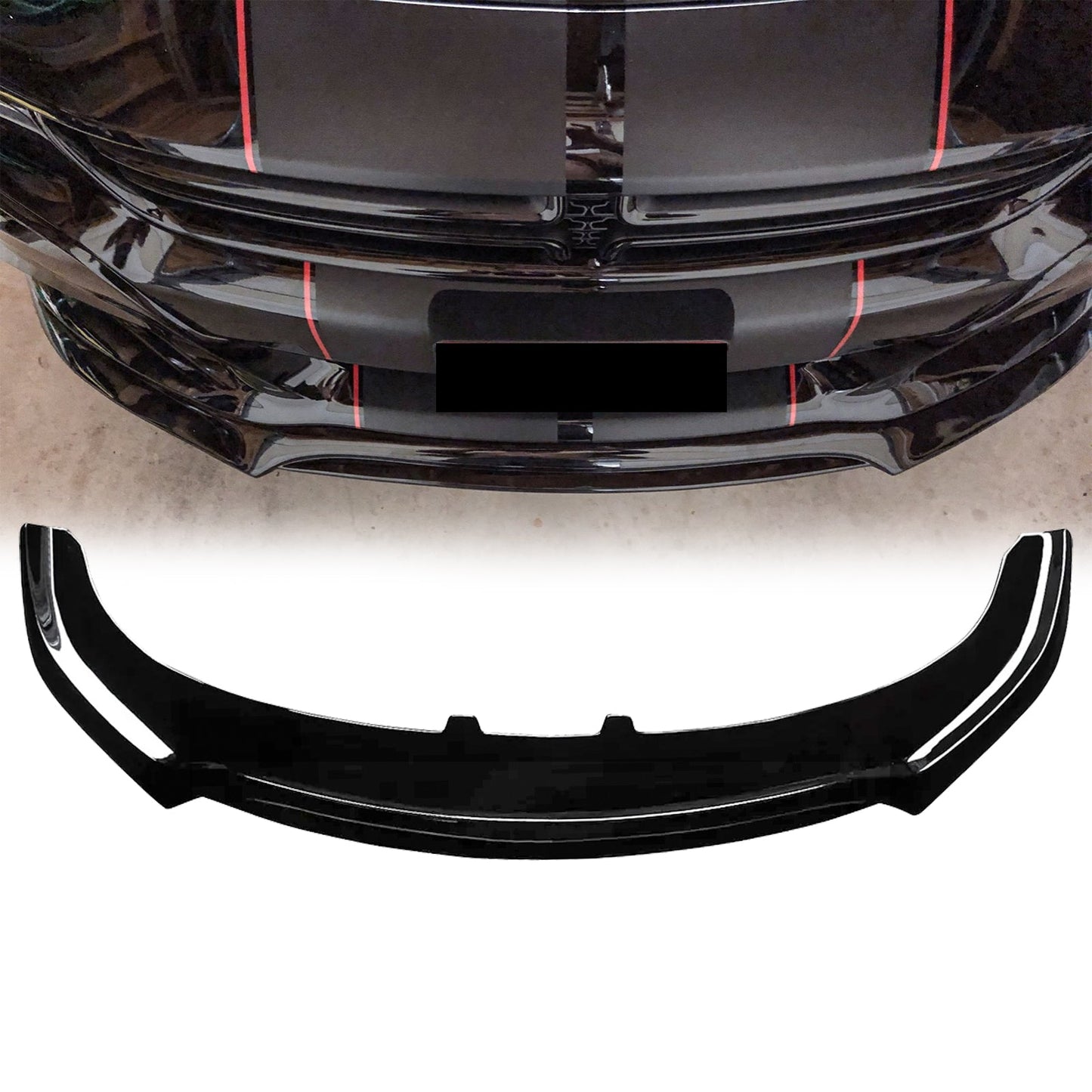 NINTE Front Lip Fits 2020-2023 Dodge Charger SRT Hellcat Widebody Front Bumper Lip Splitter Double Layer Style