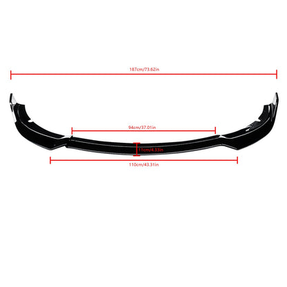 NINTE Front Lip For 2015-2022 Dodge Charger SRT Scat Pack ABS 3PCs Front Bumper Splitter