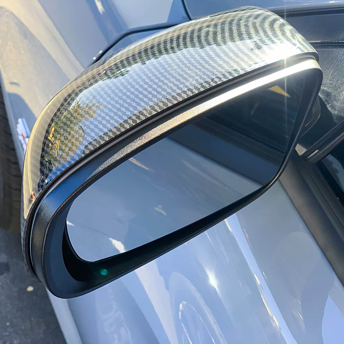 NINITE Mirror Cover For 2011-2023 Dodge Charger ABS Carbon Look Rear Vew Mirror Caps