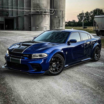 NINTE Front Lip For 2015-2022 Dodge Charger SRT Scat Pack ABS 3PCs Front Bumper Splitter