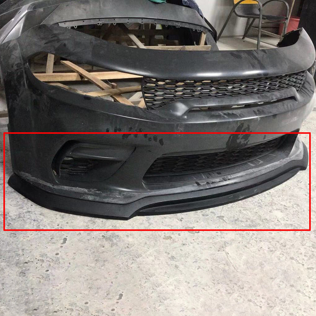 NINTE Front Lip Fits 2020-2023 Dodge Charger SRT Hellcat Widebody Front Bumper Lip Splitter Double Layer Style