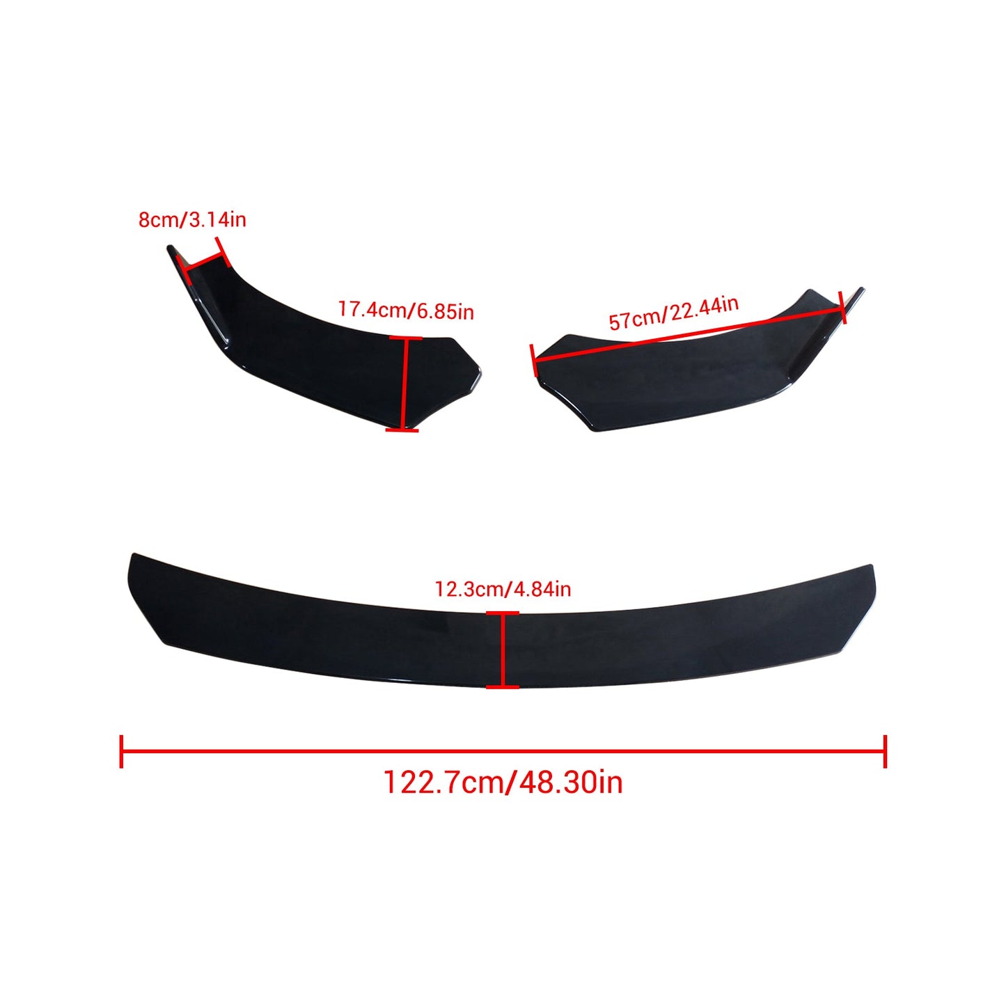 NINTE Universal Front Bumper Lip Body Kit Spoiler BMW Audi Benz Mazda Honda Civic Audi Q5