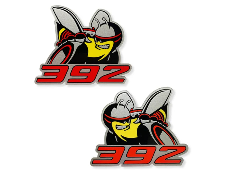 Dodge Challenger Scat Pack 392 Bee Fender Acrylic Badge Emblem 2PC SET